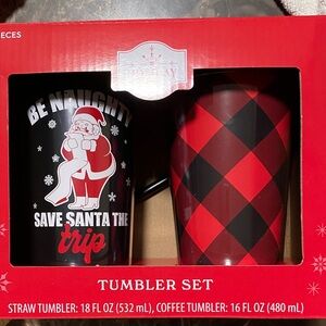 Holiday Tumbler Set with Santa Design